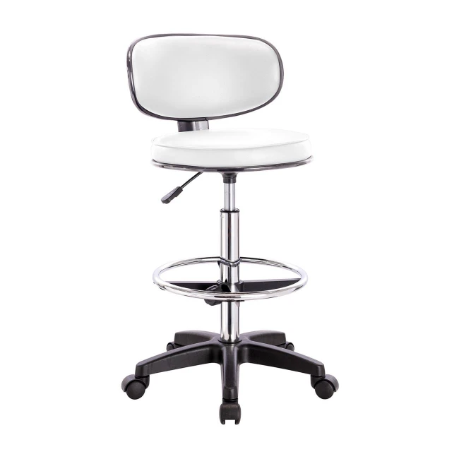 BF406 Reception-Cashier Bar Stool, Pu White