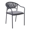 MOLLY Armchair Metal Anthracite/Wicker Grey/Cushion Grey