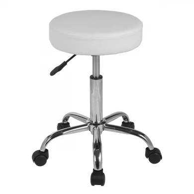 GLORY Stool Pu White/Chromed Base (Dia35x51/67cm)