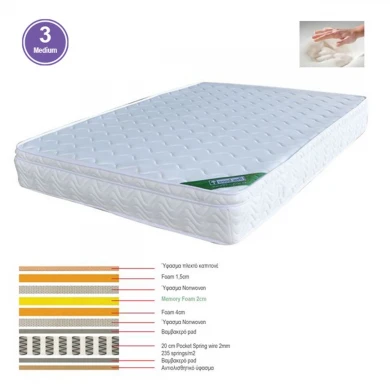 MATTRESS Memory foam 180x200/28cm