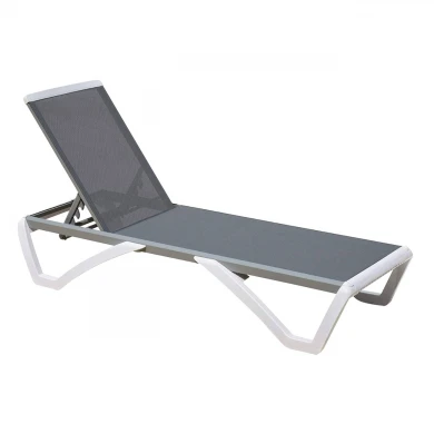 SUMMER K/D Sunlounger ALU, PP White, Textilene Grey
