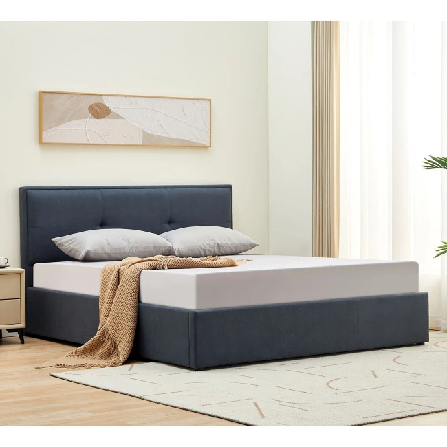 WALTER Gas Lift Bed (for Mattress 160x200cm) Grey Fabric