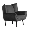 EMERALD Armchair Anthracite Corduroy Fabric