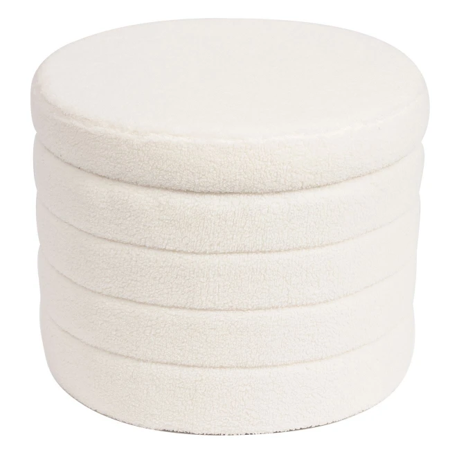 GROOVY Storage Stool Teddy Cream Fabric