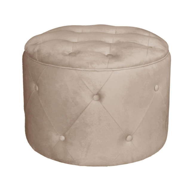 TRAVIS Storage Stool Velure Cappuccino Fabric