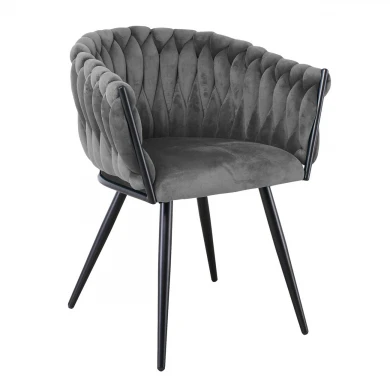 VERDI Armchair Metal Black/Fabric Velure Grey