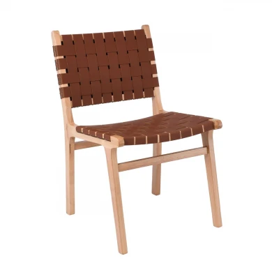 DUNE Chair Natural, Seat-Back Pu Brown Straps