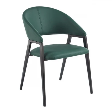 DELI Armchair Metal Black Paint/Pu Forest Green