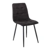LYDIA Chair Metal Black, Black Suede Fabric