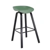 PENT Bar Stool Metal Black Color, PP Green