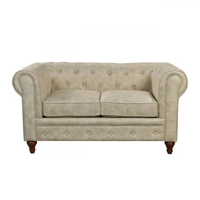 CHESTERFIELD York Kαναπές 2Θέσιος Σαλονιού - Καθιστικού, Ύφασμα Απόχρωση Μπεζ 150x82x77cm
