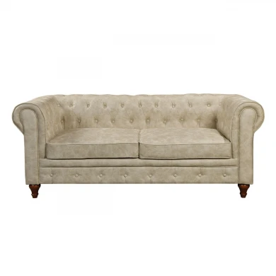 CHESTERFIELD York 3-Seater Sofa Beige Fabric