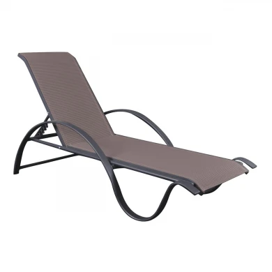 NEXT ALU Lounger Anthracite/Textilene Cappuccino