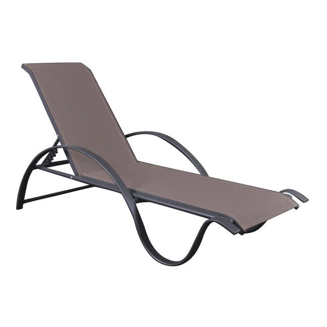 NEXT ALU Lounger Anthracite/Textilene Cappuccino