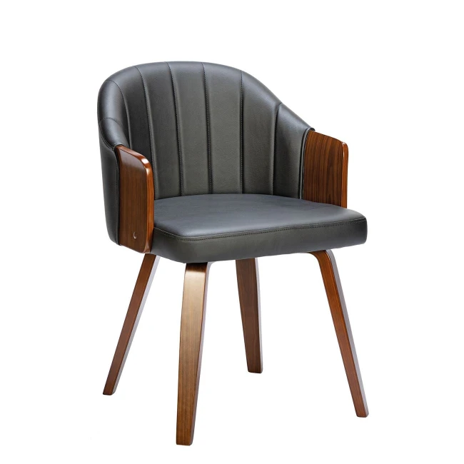 ENZO Armchair Walnut/Pu Black