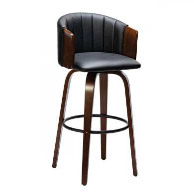 ENZO Bar Stool Walnut/Pu Black