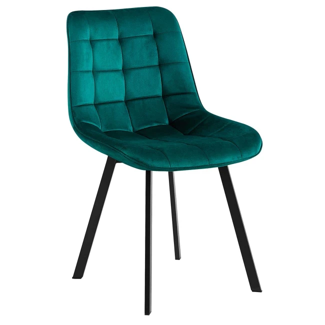MYRIAM Chair K/D Metal Black/Fabric Velure Forest Green