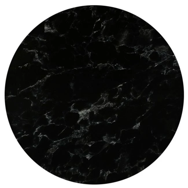 HPL Table Top D.80cm/12mm Black Marble (UV)