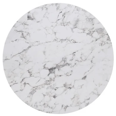 HPL Table Top D.120cm/12mm White Marble (UV)