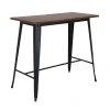 RELIX Wood Dark Oak Τραπέζι Bar-Pro, Μέταλλο Βαφή Μαύρο 120x60x102cm