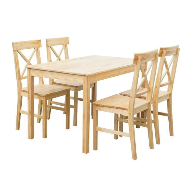 DAILY Set K/D (Table 118x74+4 Chairs) Natural Pine