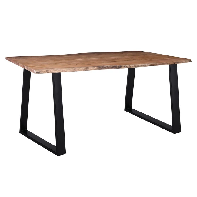 LIZARD-W Slim Dining Table 140x80x77 Acacia Natural Finish (Black Paint)