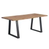 LIZARD-W Dining Table 140x80x78 Acacia Natural Finish (Black Paint)