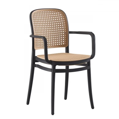 FLORENCE Stacking Armchair PP Black/Beige