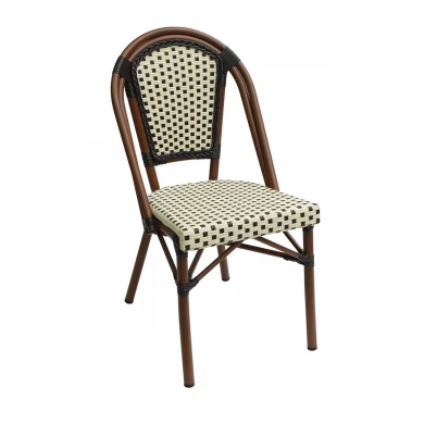 PARIS Chair Alu Walnut/Wicker Beige-Brown