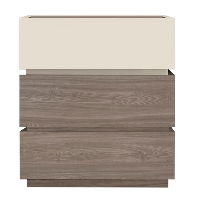 VANITY Bedside 3-Drawers 60x40x66cm Sonoma Oak/Cream