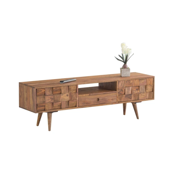 TEKA-W Έπιπλο TV Ξύλο Ακακία Φυσικό 140x35x45cm