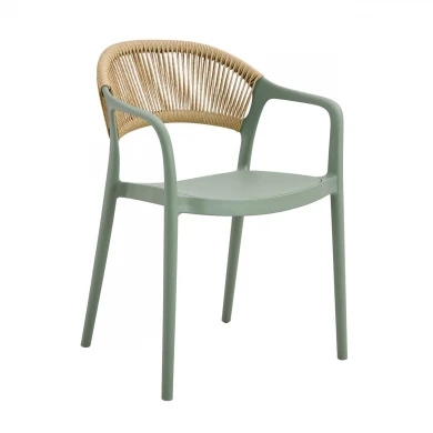 DONNA Armchair-Pro PP-UV Green/Rope Wicker Natural