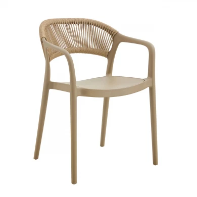 DONNA Armchair-Pro PP-UV Tortora/Rope Wicker Natural