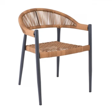 ZENYA Armchair Metal Anthracite/Rope Wicker Natural