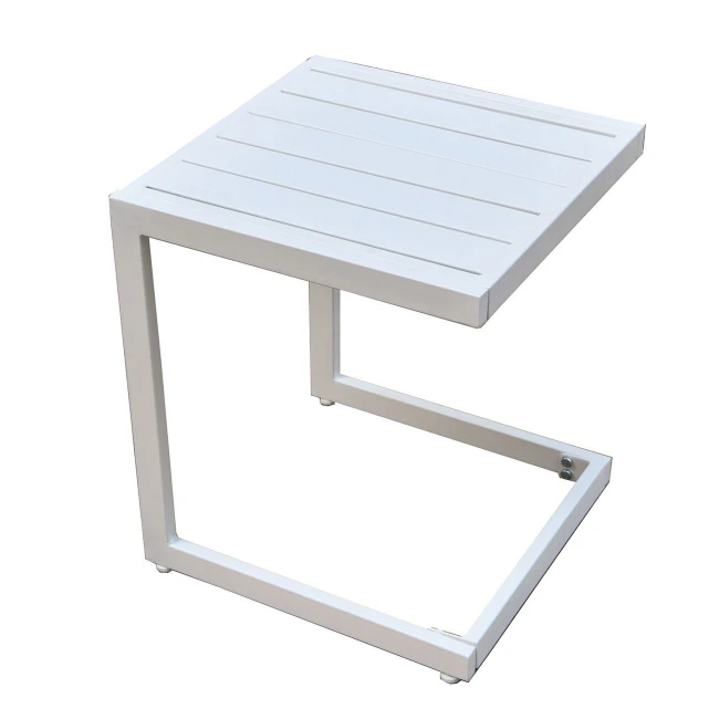 CORTE Side Table Metal White 35x35x41cm