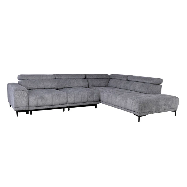 MASSIMO Right Facing Corner Sofa-Sliding Seats, Water Repellent Fabric Grey