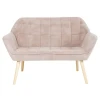 ALMA 2-Seater Sofa Natural / Velure Light Brown (K/D)