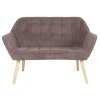 ALMA 2-Seater Sofa Natural / Velure Brown (K/D)