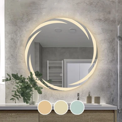 LED-1 Wall Mirror D80cm, Illuminated