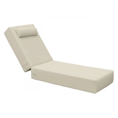 SUNLOUNGER 20cm Cushion w/Headrest Sandy Fabric (Water Repellent) 196x60 Velcro