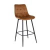 MYRIAM Bar Stool Metal Black/Fabric Velure Camel