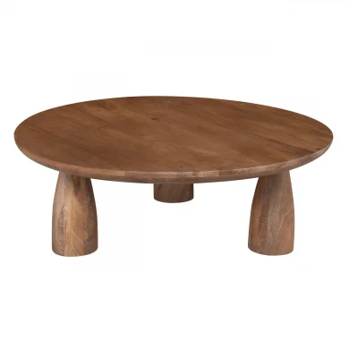 AZTEC Round Coffee Table D.90cm, Mango Smoke Walnut