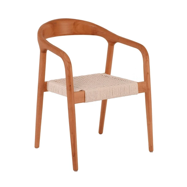 LEXY Armchair Walnut, Paper Rope