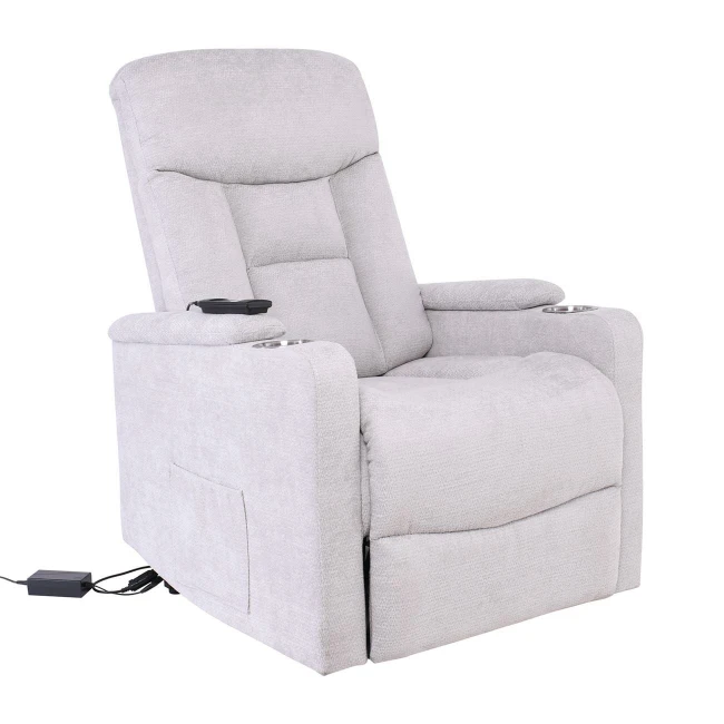NANCY Lift-Relax Armchair, Fabric Light Grey (Electric Lift & Tilt)