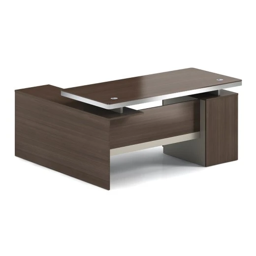 CONCEPT Reversible Desk 160x160cm Walnut/Beige