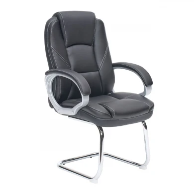 BF6950VW Visitor Armchair Chromed Base, Black Pu