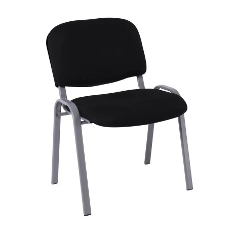 SIGMA Stacking Chair Silver Frame/Black Fabric