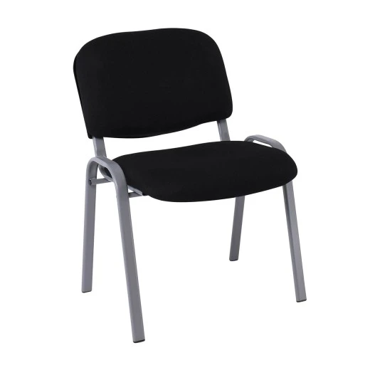SIGMA Stacking Chair Silver Frame/Black Fabric