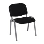 SIGMA Stacking Chair Silver Frame/Black Fabric
