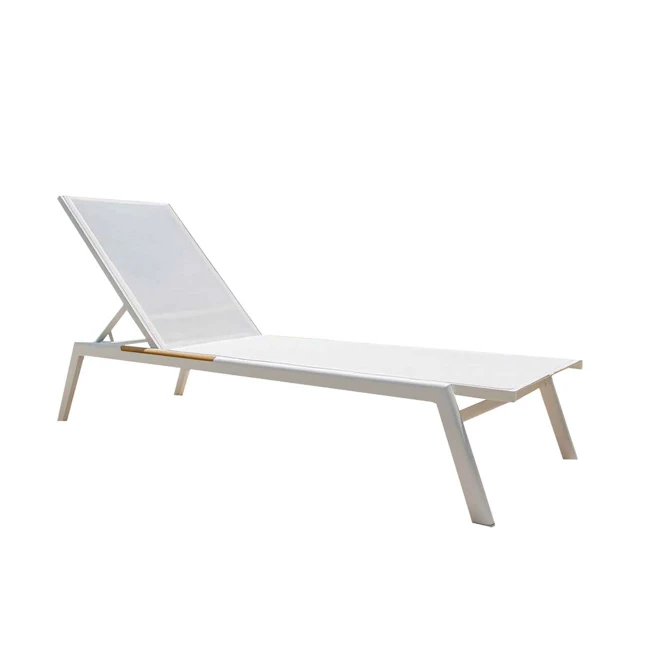 EMILY Lounger Alu White/Textilene White